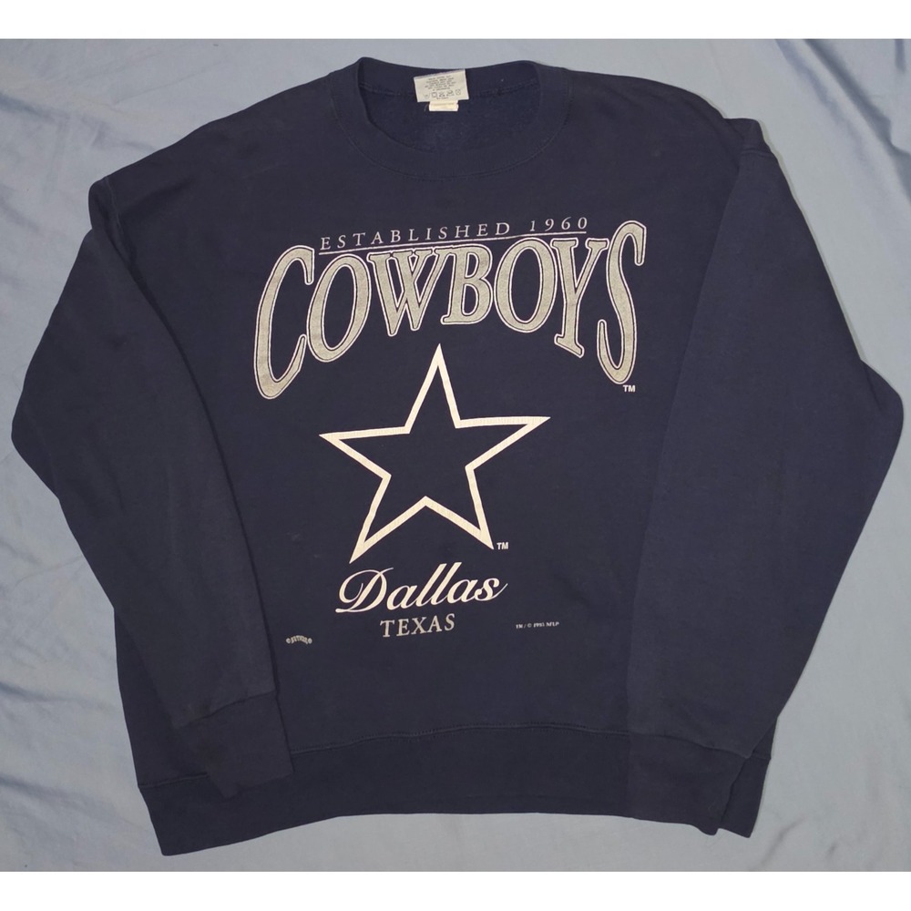 Vintage Nutmeg NFL Blue Dallas‎ Cowboys 1995 Sweatshirt Mens Size XL USA Made
